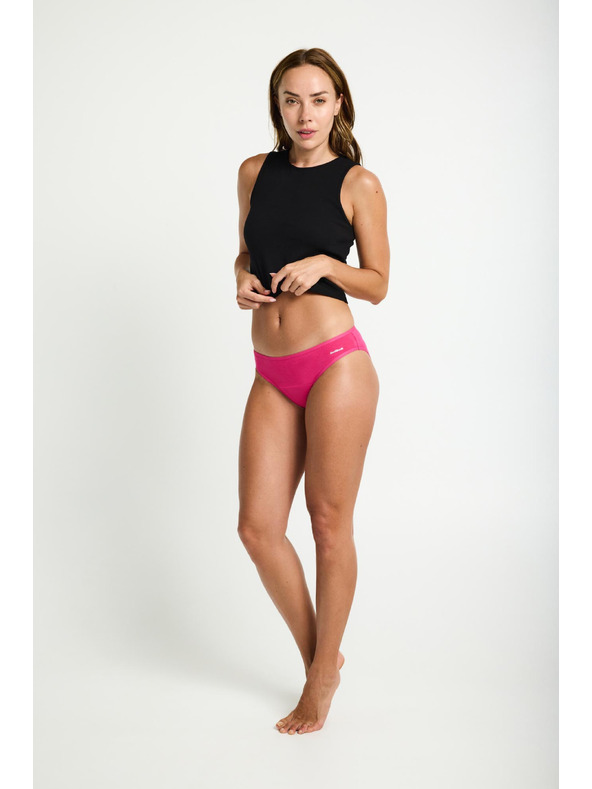 Modibodi Modibodi Basic Mid-Rise Brief Moderate-Heavy Fandango Pink menstruációs alsónadrág