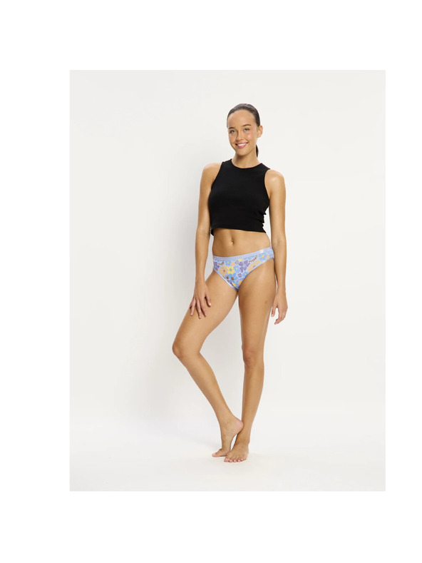 Modibodi Modibodi Classic Bikini Super Happy Daisy Blue menstruációs alsónadrág