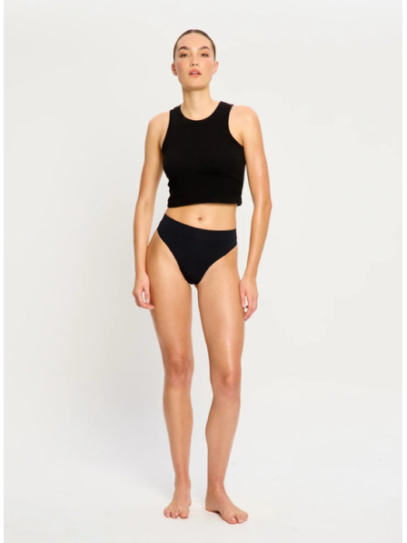Modibodi Modibodi Modicomfort Seamless Hi Waist Thong Light Black menstruációs tanga