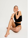 Modibodi Modibodi Modicomfort Seamless Hi Waist Thong Light Black menstruációs tanga