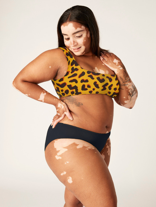 Modibodi Modibodi menstruációs fürdőruha Bikini Brief Black Animal teljes