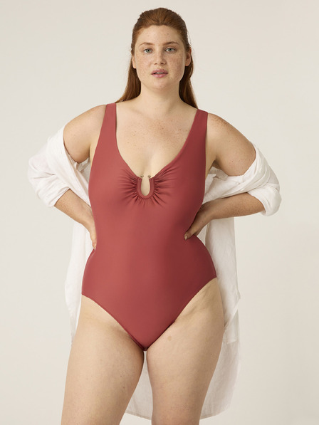 Modibodi Modibodi menstruációs fürdőruha High V Neck One Piece Sahara Red