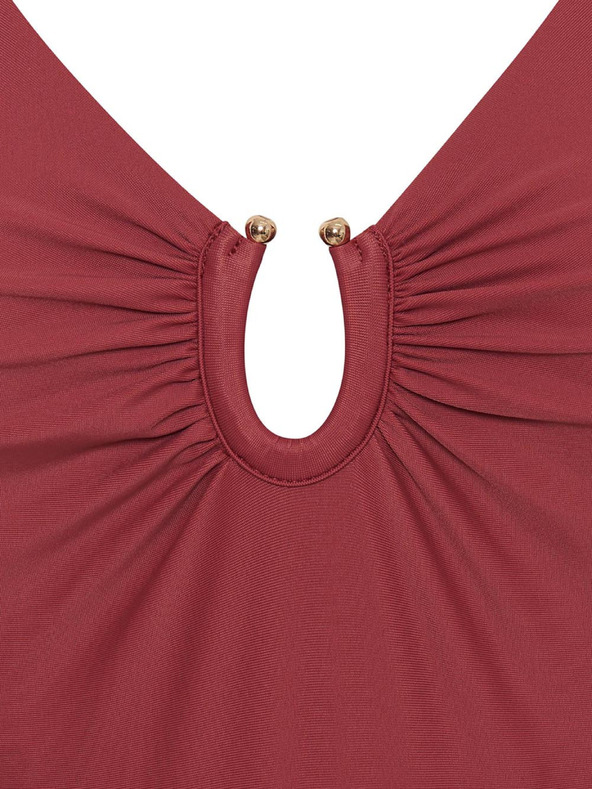 Modibodi Modibodi menstruációs fürdőruha High V Neck One Piece Sahara Red