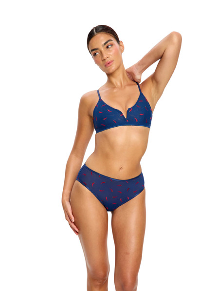 Modibodi Modibodi Intimates V Day V-Bralette sötétkék-chilli melltartó