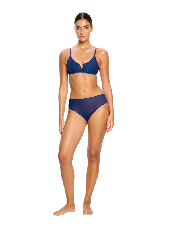 Modibodi Modibodi Intimates V Day V-Bralette sötétkék-chilli melltartó