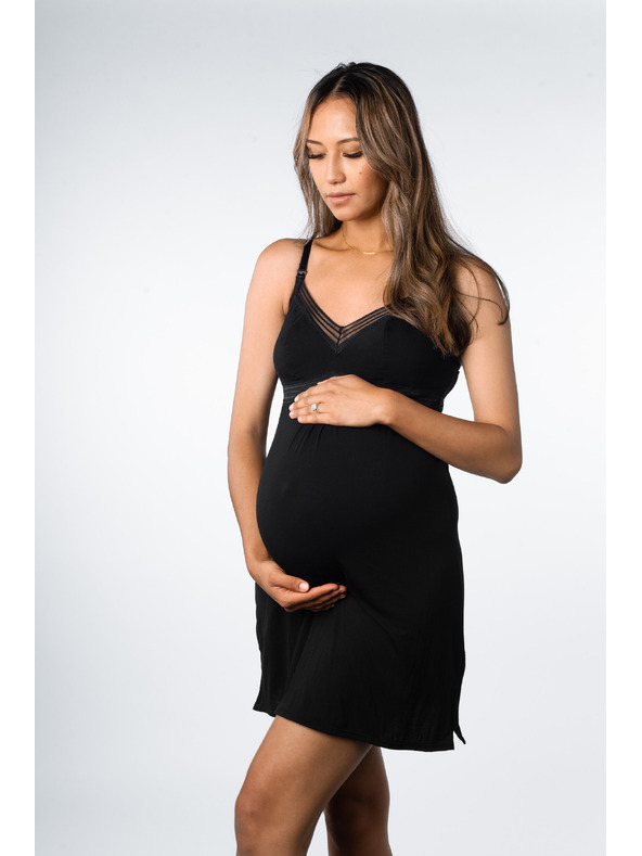 Hotmilk Női éjszakai ing Hotmilk Dream Nightie FULL CAP szoptatós fekete