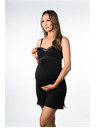 Hotmilk Női éjszakai ing Hotmilk Dream Nightie REGULAR CAP szoptatós fekete