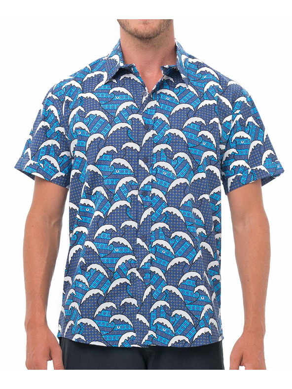 69slam Férfi ing 69SLAM BATIK WAVE