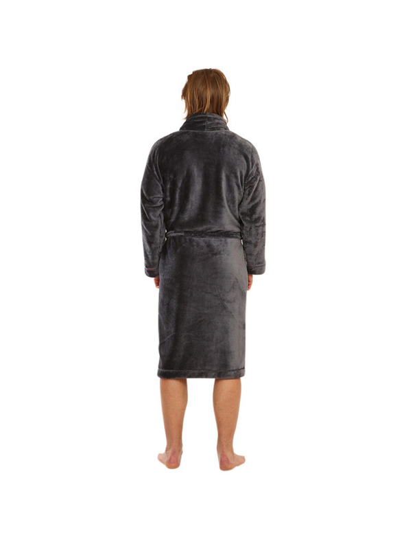 L&L L&L férfi fürdőköpeny sötét szürke