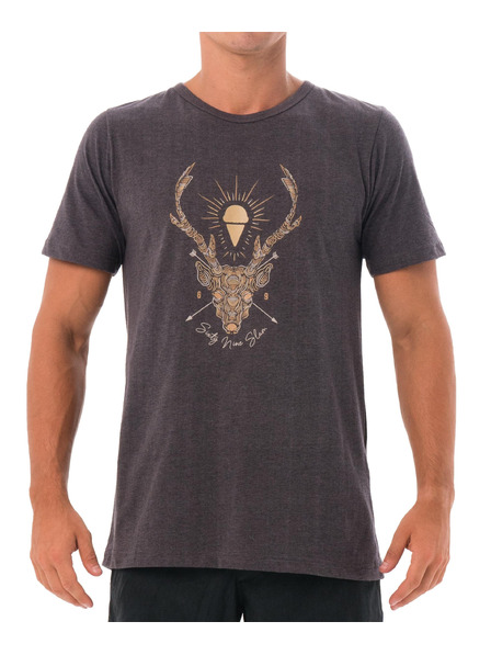 69slam Férfi pólóing 69SLAM DEER LINES BLACK MELANGE