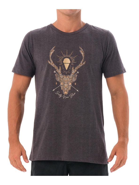 69slam Férfi pólóing 69SLAM DEER LINES BLACK MELANGE
