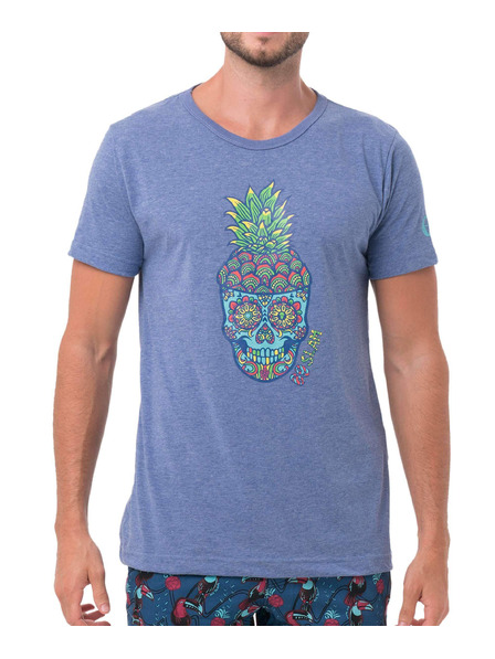 69slam 69SLAM férfi póló PINE SKULL BLUE
