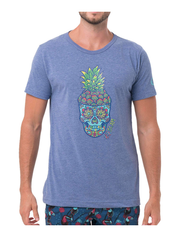 69slam 69SLAM férfi póló PINE SKULL BLUE