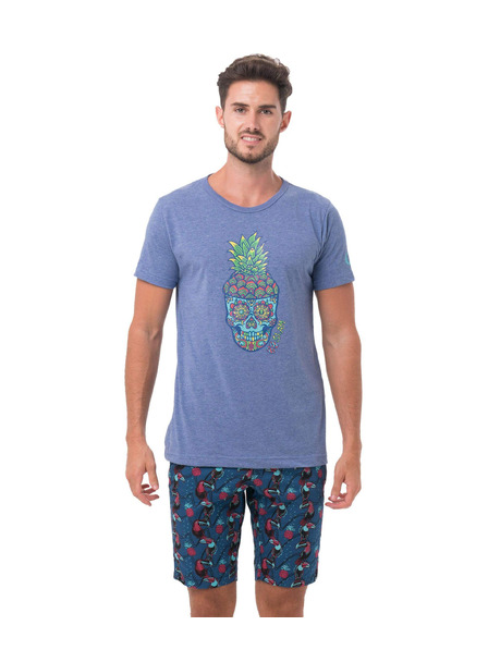 69slam 69SLAM férfi póló PINE SKULL BLUE