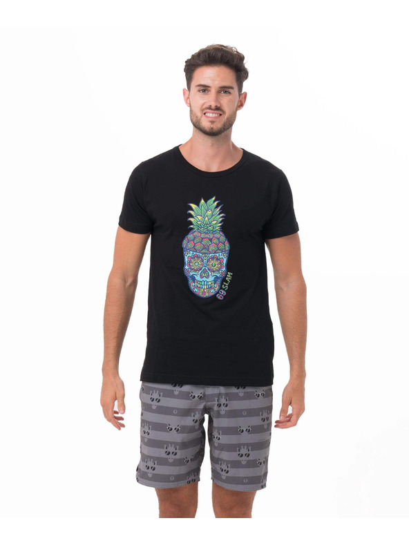 69slam 69SLAM férfi póló PINE SKULL BLACK
