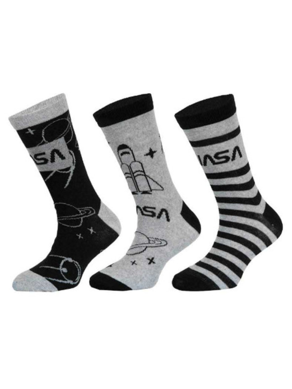 Trenýrkárna Három darabos szett - gyerek zokni NASA többszínű (39269/grey)
