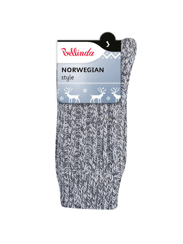 Bellinda Szürke unisex téli zokni Bellinda NORVÉGIAI STÍLUSÚ ZOKNIK