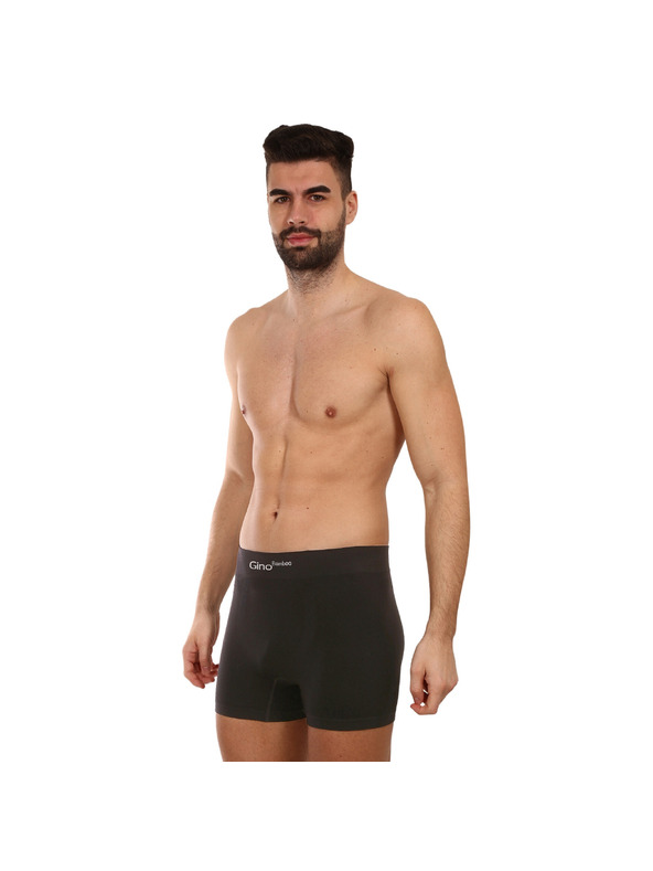 gino Férfi Gino varrás nélküli bambusz boxer Fekete