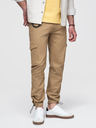 Ombre Clothing Férfi nadrág rakodó zsebekkel és szegéllyel - világos barna V3 P1526 Ombre Clothing