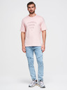 Ombre Clothing Férfi márvány mintás vékony fazonú farmer nadrág térdfoltokkal - kék V1 P1527 Ombre Clothing