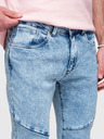 Ombre Clothing Férfi márvány mintás vékony fazonú farmer nadrág térdfoltokkal - kék V1 P1527 Ombre Clothing