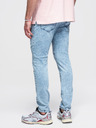Ombre Clothing Férfi márvány mintás vékony fazonú farmer nadrág térdfoltokkal - kék V1 P1527 Ombre Clothing
