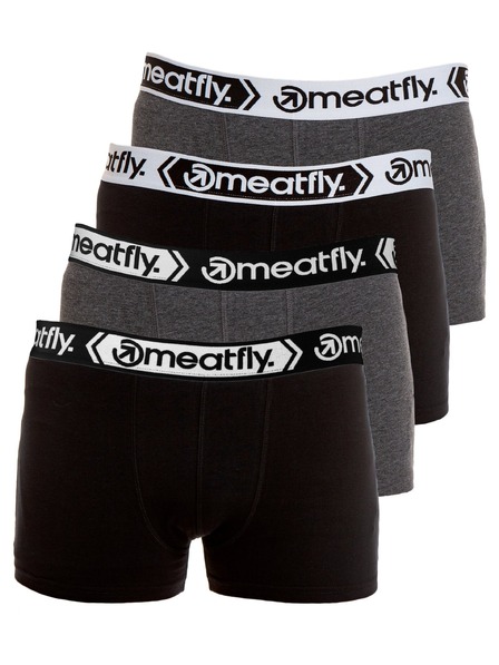 Meatfly Meatfly férfi boxeralsó Balboa Boxershorts Four Pack Black/Grey Heather