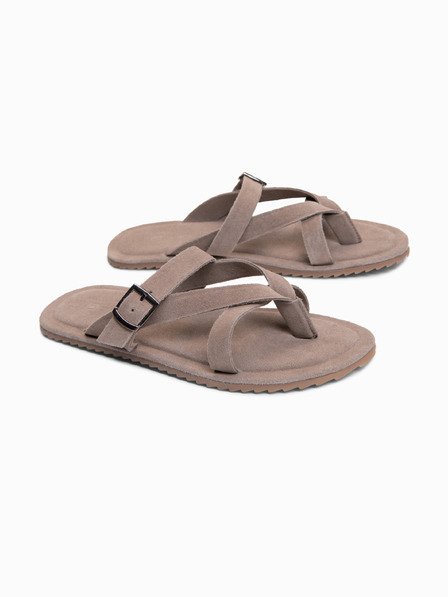 Ombre Clothing Férfi velúr papucs további stabilizáló szalagokkal - hamuszürke V2 OM-FOSF-0253 Ombre Clothing