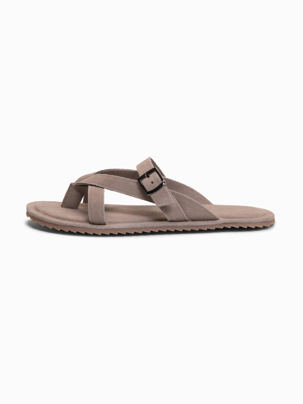 Ombre Clothing Férfi velúr papucs további stabilizáló szalagokkal - hamuszürke V2 OM-FOSF-0253 Ombre Clothing