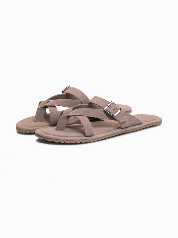 Ombre Clothing Férfi velúr papucs további stabilizáló szalagokkal - hamuszürke V2 OM-FOSF-0253 Ombre Clothing