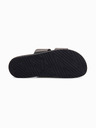 Ombre Clothing Férfi bőr papucs gumitalppal - fekete V1 OM-FOSF-0248 Ombre Clothing