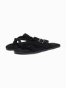 Ombre Clothing Férfi velúr papucs további stabilizáló szalagokkal - fekete V1 OM-FOSF-0253 Ombre Clothing