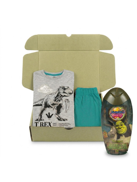 Trenýrkárna Jurassic World pizsamás fiús ajándékkészlet és Shrek tusolózselé