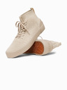 Ombre Clothing Egyszínű férfi sportcipő magas pamut felsőrésszel – bézs V3 OM-FOKS-0201 Ombre Clothing