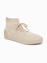 Ombre Clothing Egyszínű férfi sportcipő magas pamut felsőrésszel – bézs V3 OM-FOKS-0201 Ombre Clothing