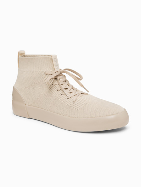 Ombre Clothing Egyszínű férfi sportcipő magas pamut felsőrésszel – bézs V3 OM-FOKS-0201 Ombre Clothing