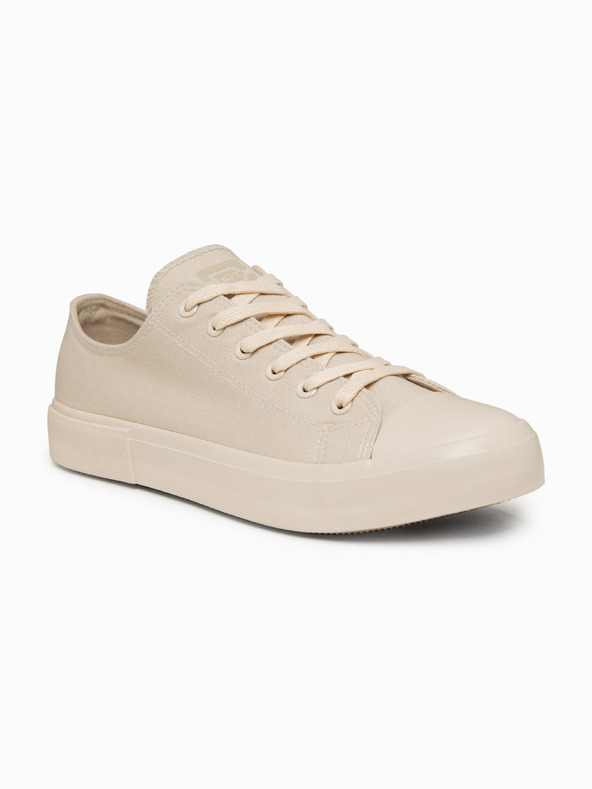 Ombre Clothing Egyszínű alacsony férfi sportcipő – világos bézs V2 OM-FOTL-0189 Ombre Clothing