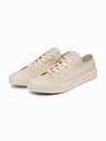 Ombre Clothing Egyszínű alacsony férfi sportcipő – világos bézs V2 OM-FOTL-0189 Ombre Clothing