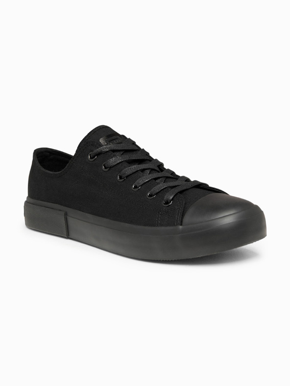 Ombre Clothing Alacsony, egyszínű férfi sportcipő – fekete V5 OM-FOTL-0189 Ombre Clothing