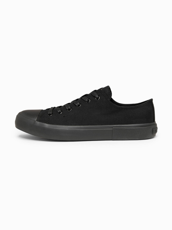 Ombre Clothing Alacsony, egyszínű férfi sportcipő – fekete V5 OM-FOTL-0189 Ombre Clothing