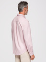 Ombre Clothing Férfi viszkóz és lenvászon ing, regular szabás – pasztell rózsaszín V3 OM-SHCS-0190 Ombre Clothing