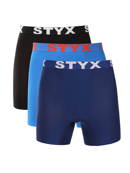Styx Három darabos készlet - férfi boxeralsó Styx hosszú sportos elasztikus többszínű Styx hosszú sportos boxeralsó