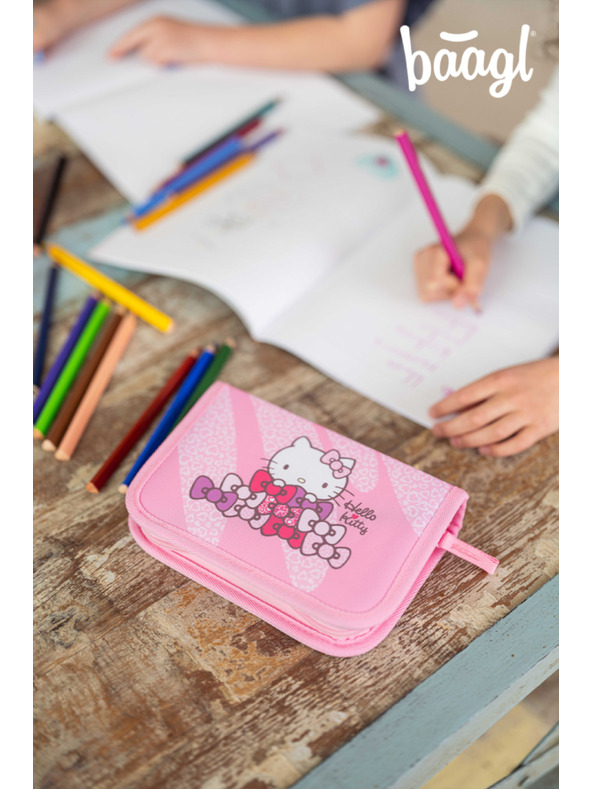 BAAGL  BAAGL Iskolai egyemeletes tolltartó Hello Kitty Sweet Leopard GRS