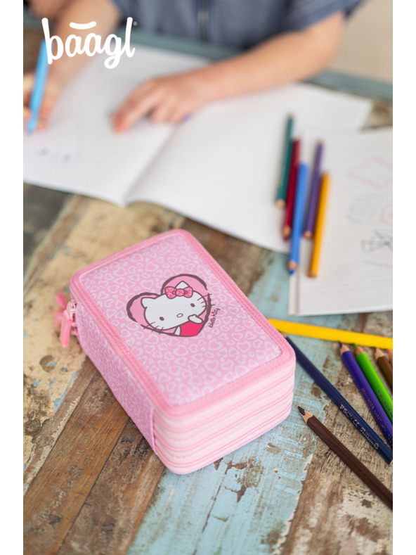 BAAGL  BAAGL Iskolai háromszintes tolltartó Hello Kitty Sweet Leopard GRS