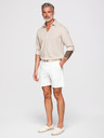 Ombre Clothing Férfi viszkóz és lenvászon ing, regular szabás – bézs V1 OM-SHCS-0190 Ombre Clothing