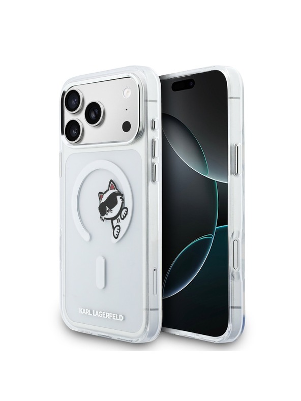 Karl Lagerfeld Karl Lagerfeld IML Choupette Peekaboo MagSafe Hátsó Tok iPhone 17 Pro Max-hoz Átlátszó