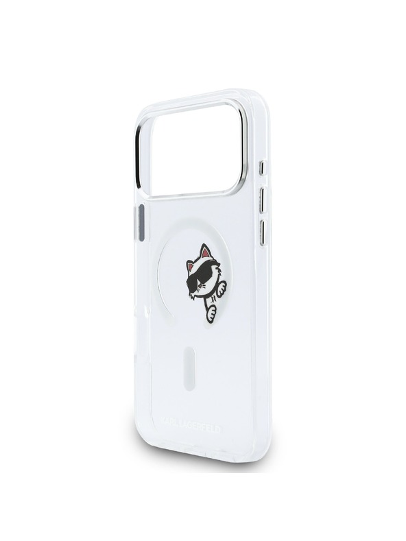 Karl Lagerfeld Karl Lagerfeld IML Choupette Peekaboo MagSafe Hátsó Tok iPhone 17 Pro Max-hoz Átlátszó