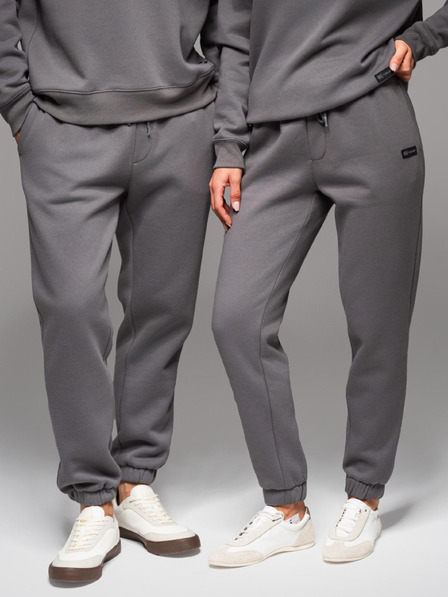 Ombre Clothing Klasszikus uniszex jogging nadrág húzózsinórral - szürke V18 OU-PSBC-0100 Ombre Clothing