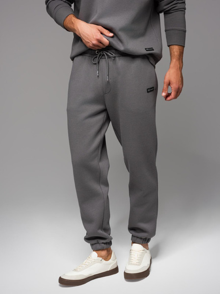 Ombre Clothing Klasszikus uniszex jogging nadrág húzózsinórral - szürke V18 OU-PSBC-0100 Ombre Clothing
