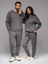 Ombre Clothing Klasszikus uniszex jogging nadrág húzózsinórral - szürke V18 OU-PSBC-0100 Ombre Clothing